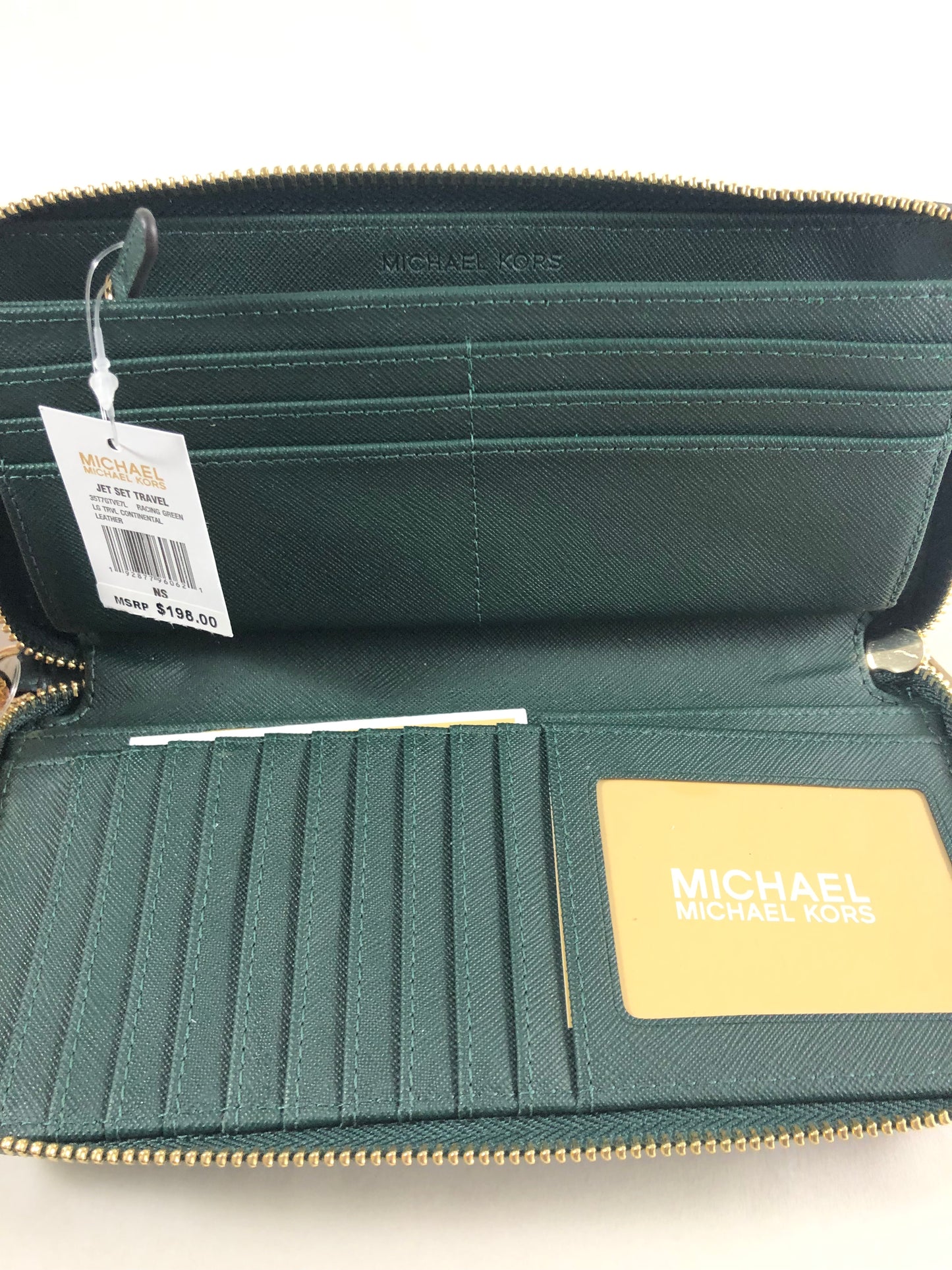 New Authentic Michael Kors Jet Set Travel Leather Large Travel Continental Wallet