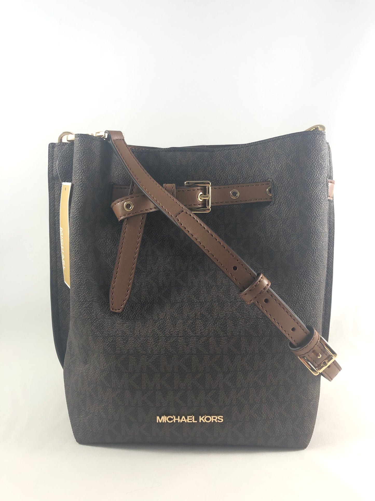 New Authentic Michael Kors Emilia Small Bucket Bag Messenger Crossbody