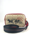 New Authentic Coach C2180 Signature Ox and Carriage Canvas Jes Crossbody Bag