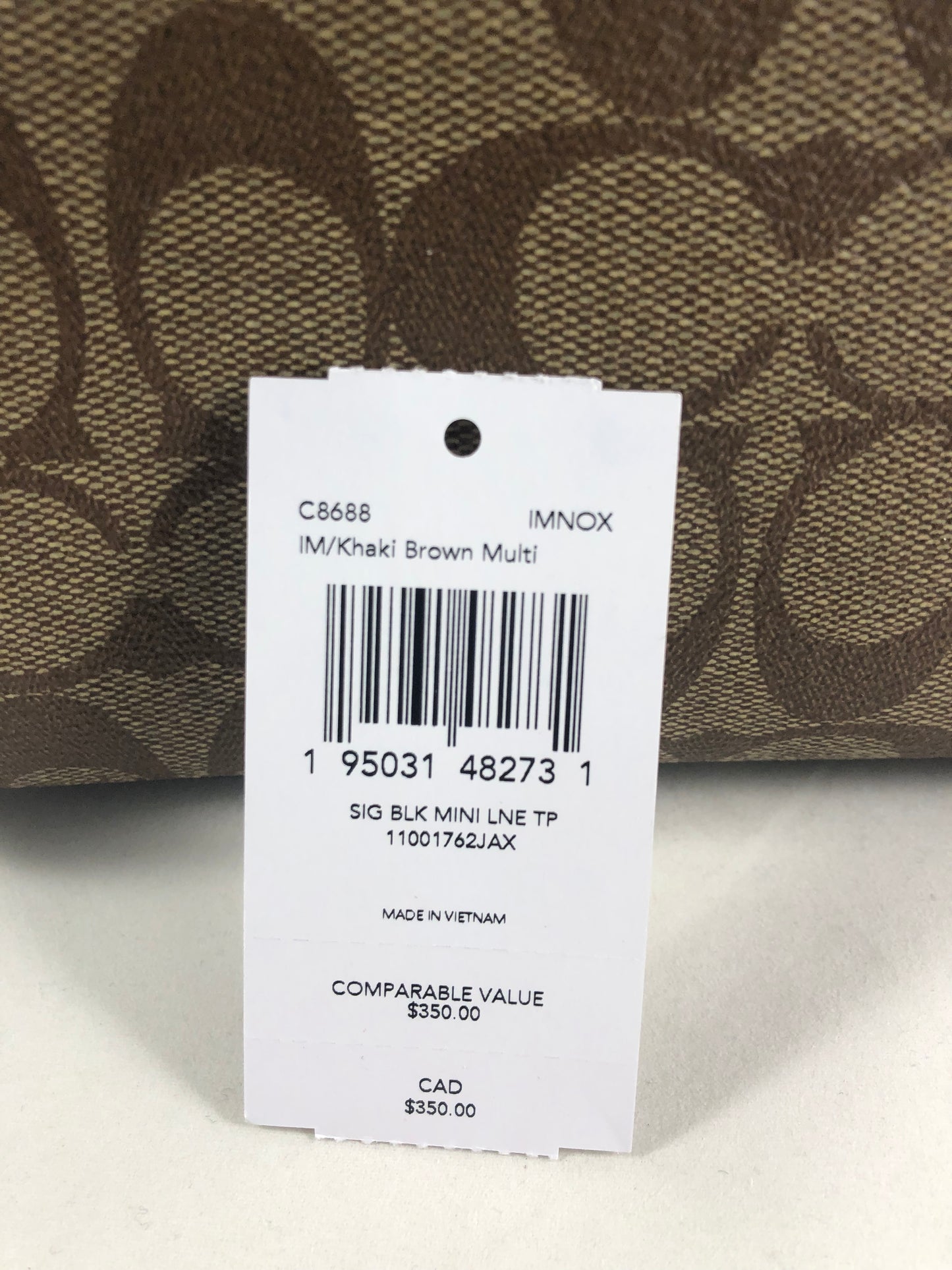 New Authentic Coach C8688 Signature Canvas Mini Lane Top Handle Handbag