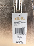 New Authentic Michael Kors Leather Avril Small Top Zip Satchel Handbag Purse