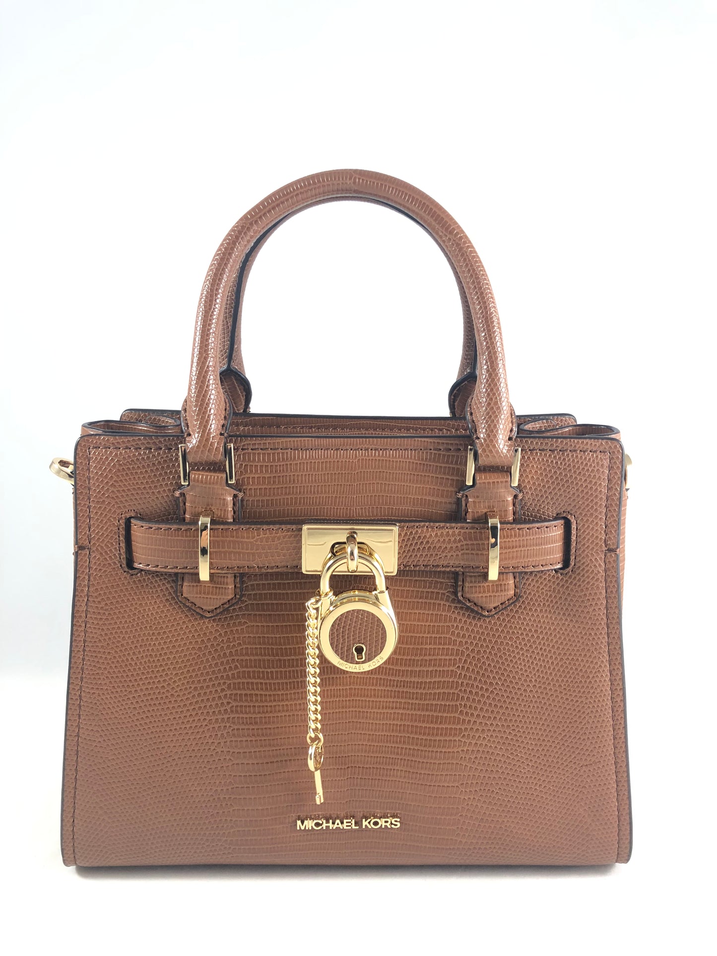 New Authentic Michael Kors Hamilton Embossed Small Satchel Handbag