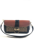 New Authentic Coach 5605 Signature Rivet Georgie Shoulder Bag Crossbody Purse