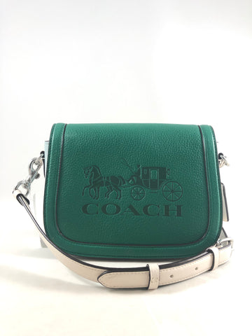 New Authentic Coach C9130 Colorblock Horse & Carriage Saddle Crossbody Purse