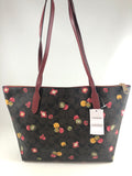 New Authentic Coach C7254 Signature Ornament Print Zip Tote Handbag