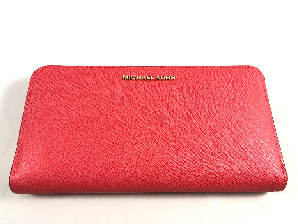 New Authentic Michael Kors Leather Jet Set Travel Travel Wallet