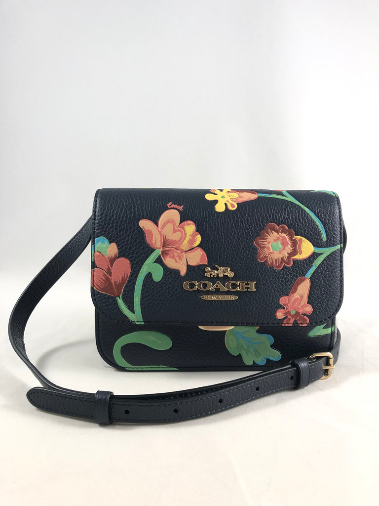 New Authentic Coach C8757 Dreamy Land Mystical Floral Leather Mini Brynn Crossbody