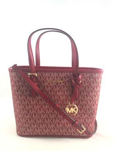 New Authentic Michael Kors Jet Set Travel XS Carryall Convertible Top Zip Tote Handbag