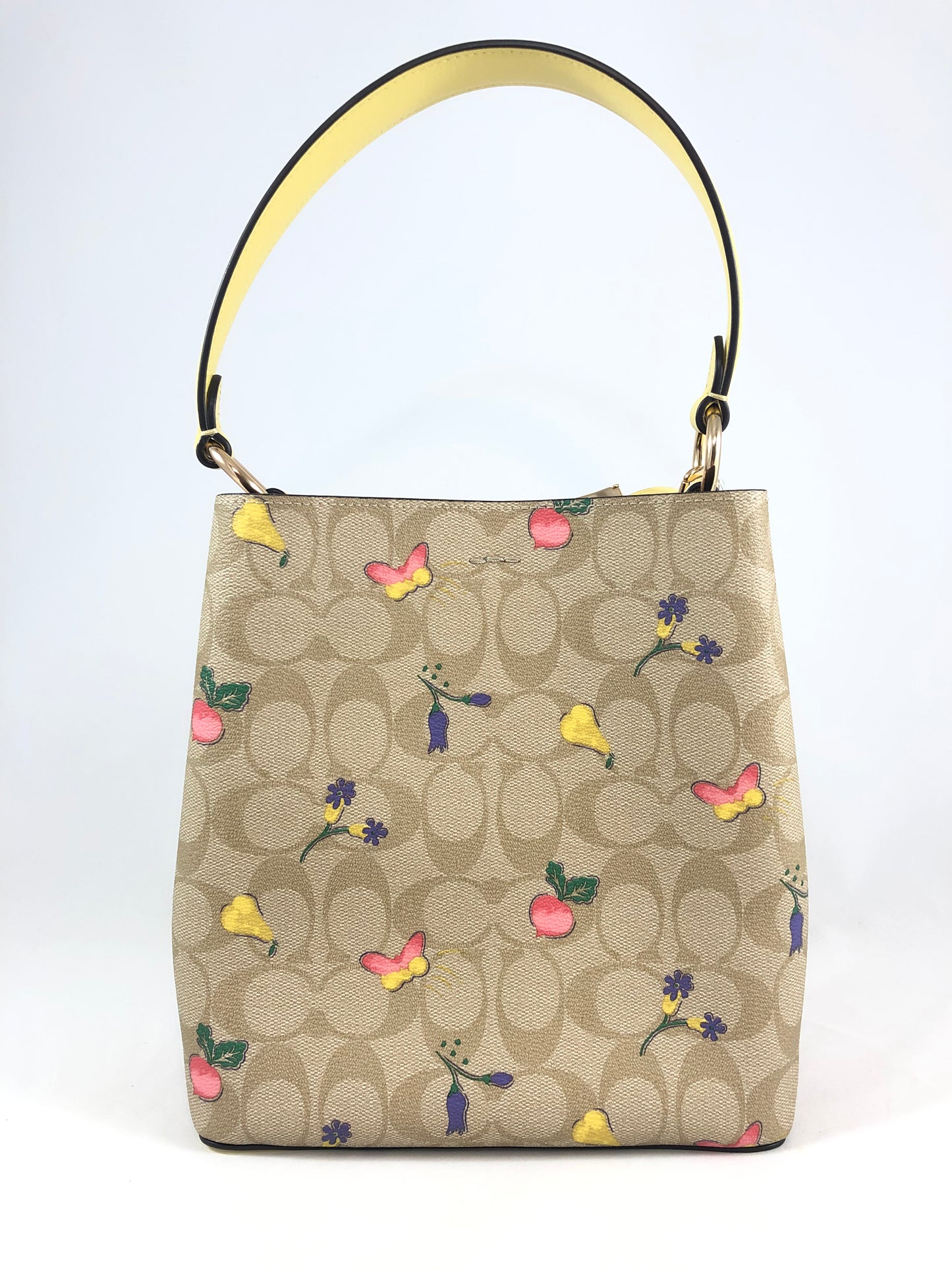 New Coach C8254 Signature Canvas Small Town Bucket Bag with Dreamy Veggie Print