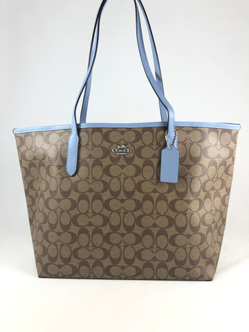 New Authentic Coach 5696 Signature Canvas City Tote Bag