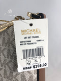 New Authentic Michael Kors Jet Set Travel Signature Medium Zip Pouchette Purse