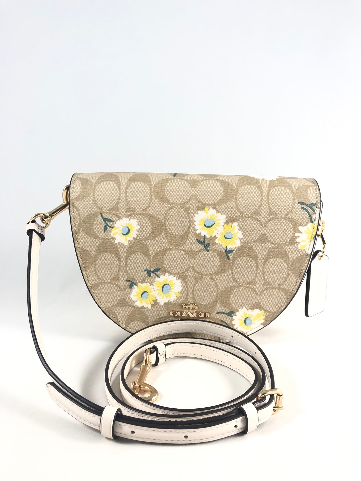 New Authentic Coach C3597 Signature Daisy Print Ellen Crossbody Handbag Purse