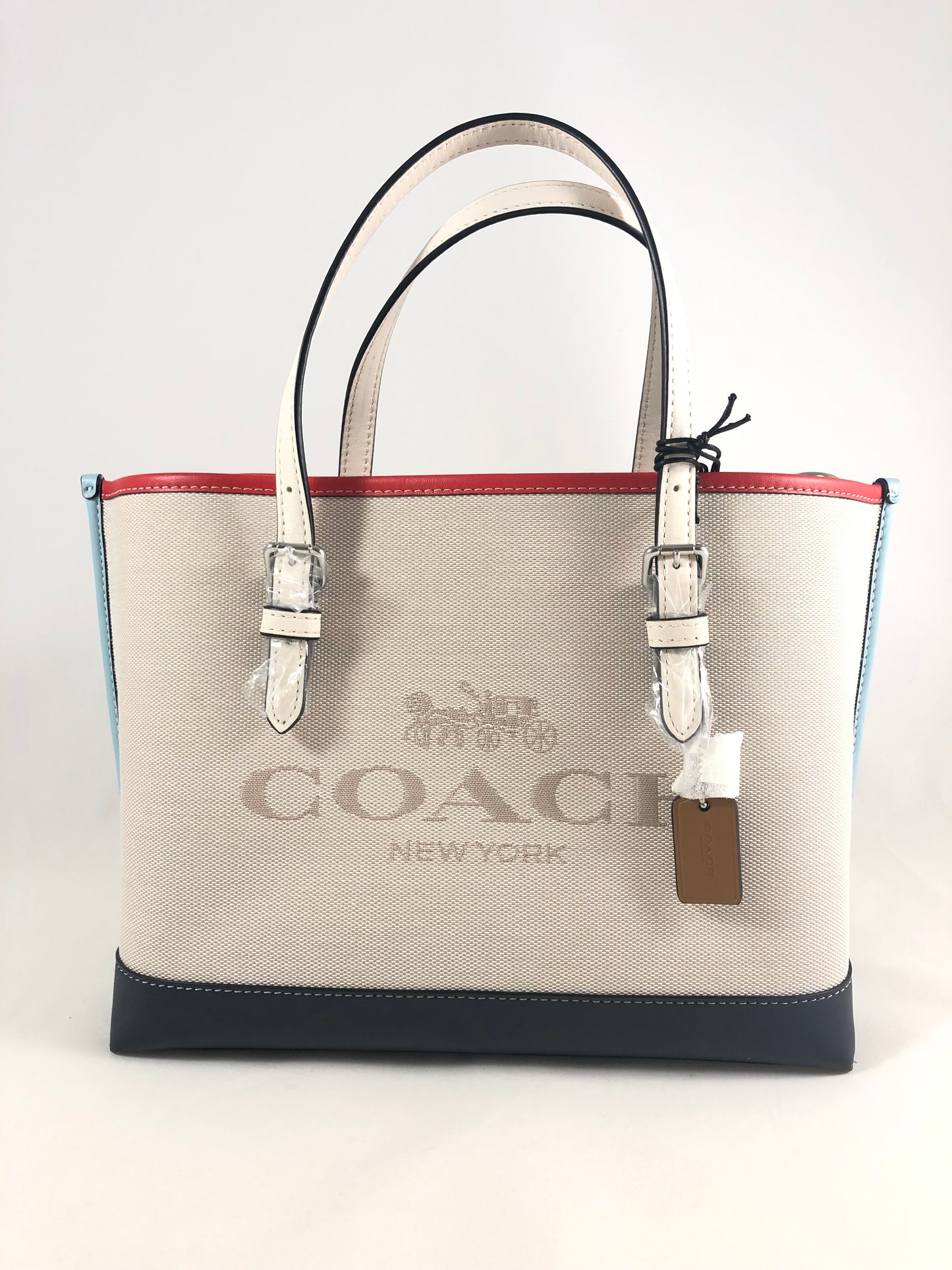 New Authentic Coach CB651 Colorblock Jacquard Mollie 25 Tote Bag