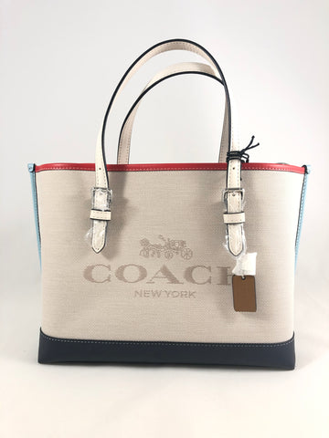 New Authentic Coach CB651 Colorblock Jacquard Mollie 25 Tote Bag