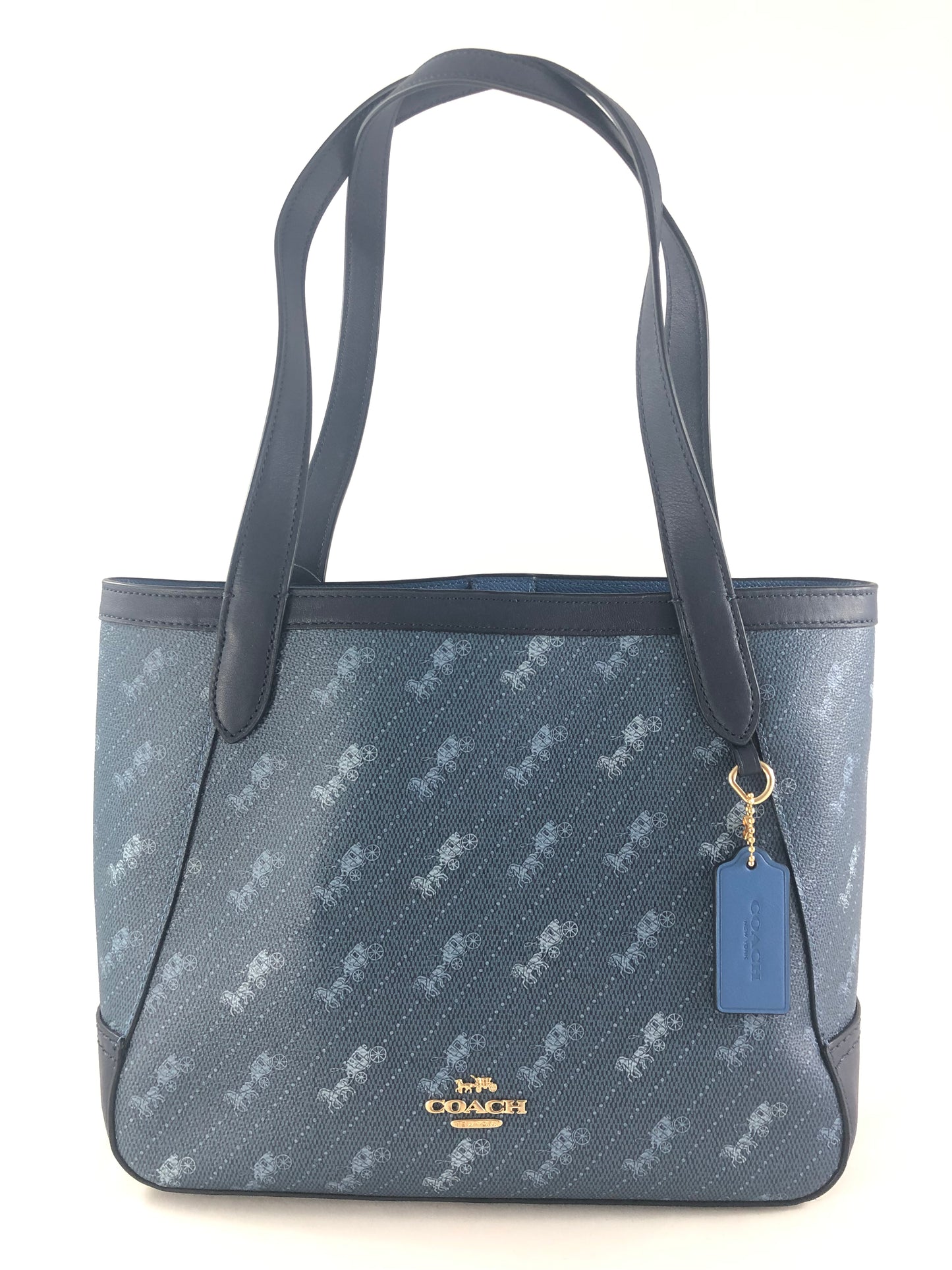 New Authentic Coach C4060 Diagonal Print Horse&Carriage Tote 27 Handbag