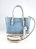 New Authentic Coach CA142 Signature Denim Mollie 25 Tote Bag