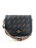 New Authentic Coach C4059 Diagonal Print Horse & Carriage Saddle Crossbody Purse