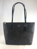 New Authentic Coach 4455 Signature Canvas Zip Tote Handbag