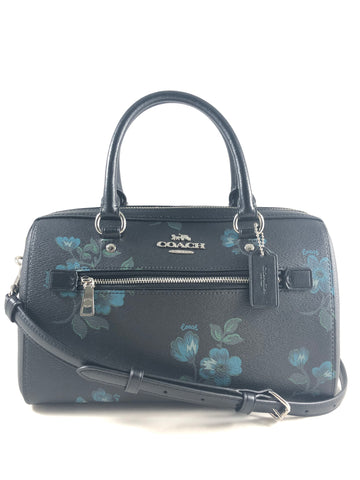 New Authentic Coach F89154 Victorian Floral Print Rowan Satchel Handbag