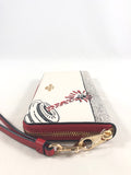 New Authentic Coach C7800 Disney x Keith Haring Leather Zip Around Wallet